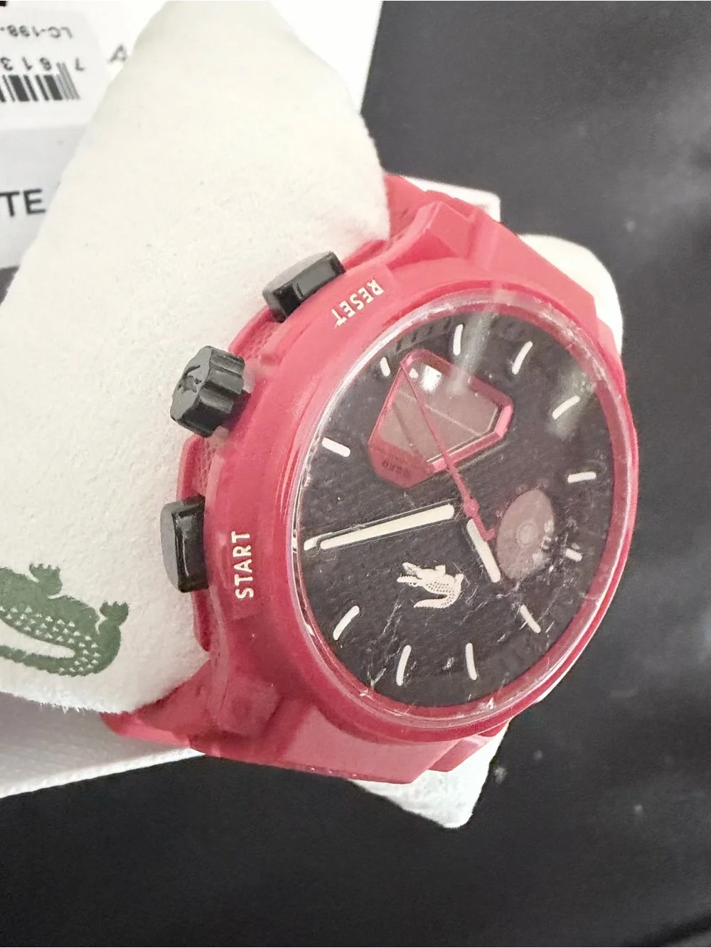 Brand new Lacoste Unisex Analog & Digital Watch in red with black dial.